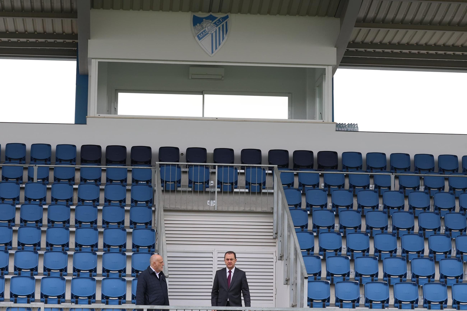 La visita de Javier Tebas a la Ciudad Deportiva del Málaga CF, en fotos
