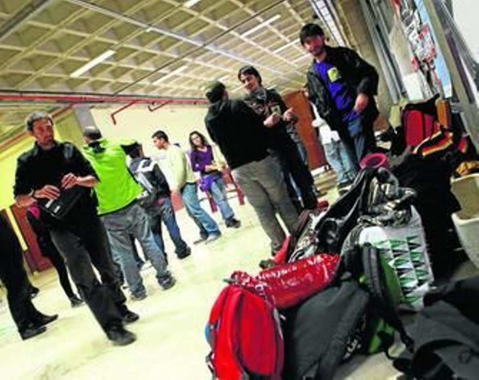 Estudiantes de la Universidad de Granada en el encierro mantenido en la Facultad de Filosofía y Letras.