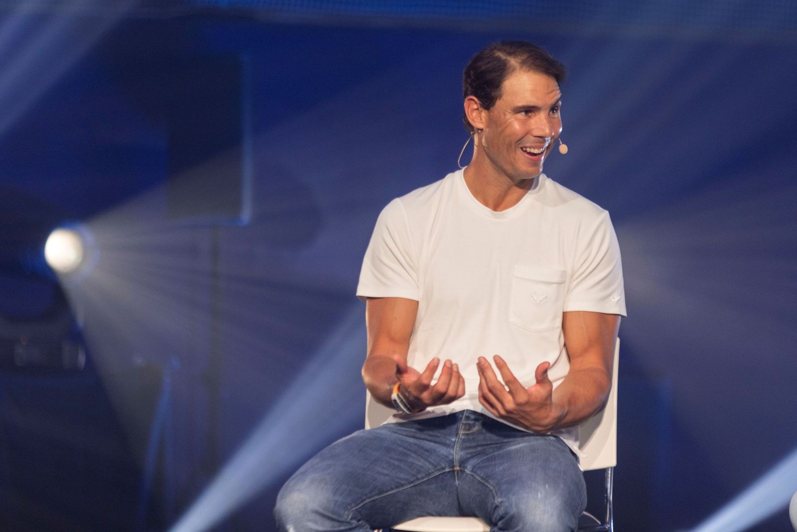 El tenista balear, durante un acto publicitario celebrado en la Nadal  Academy de Manacor