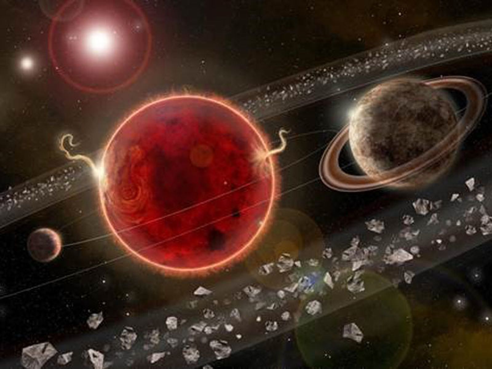 Concepción artística del sistema en torno a Próxima Centauri.