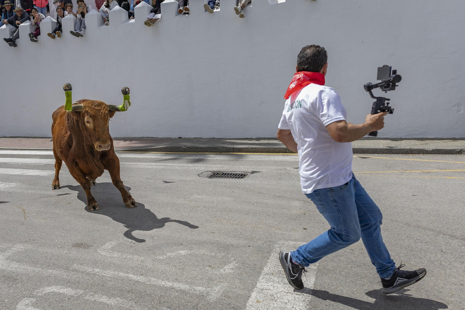 Las imágenes del Toro Embolao de Vejer 2025