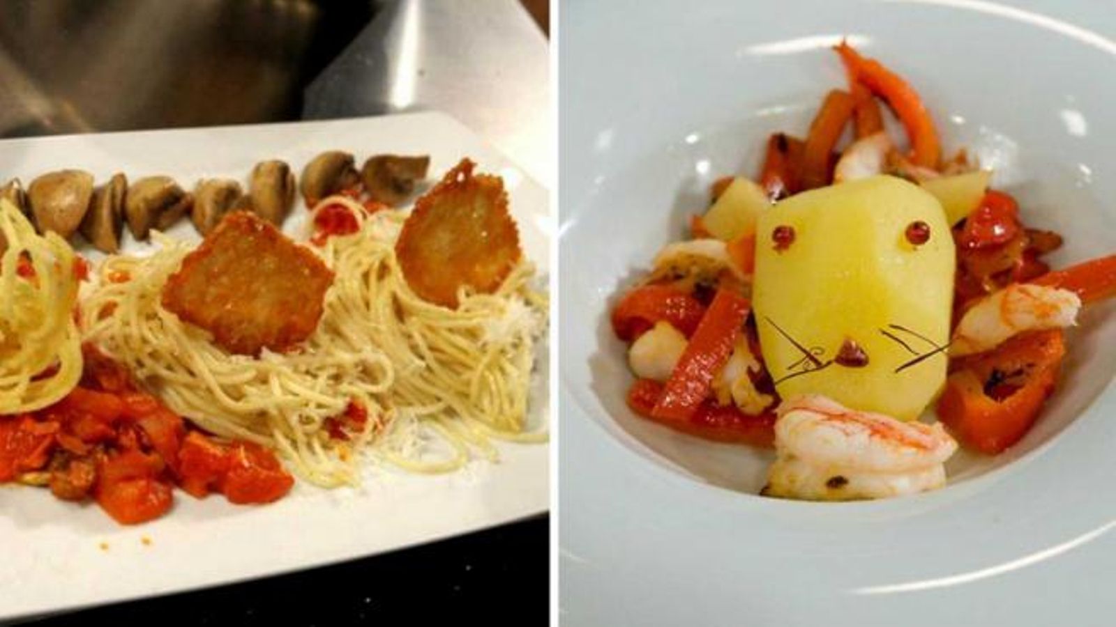 Espaguetis con concasse de tomate.