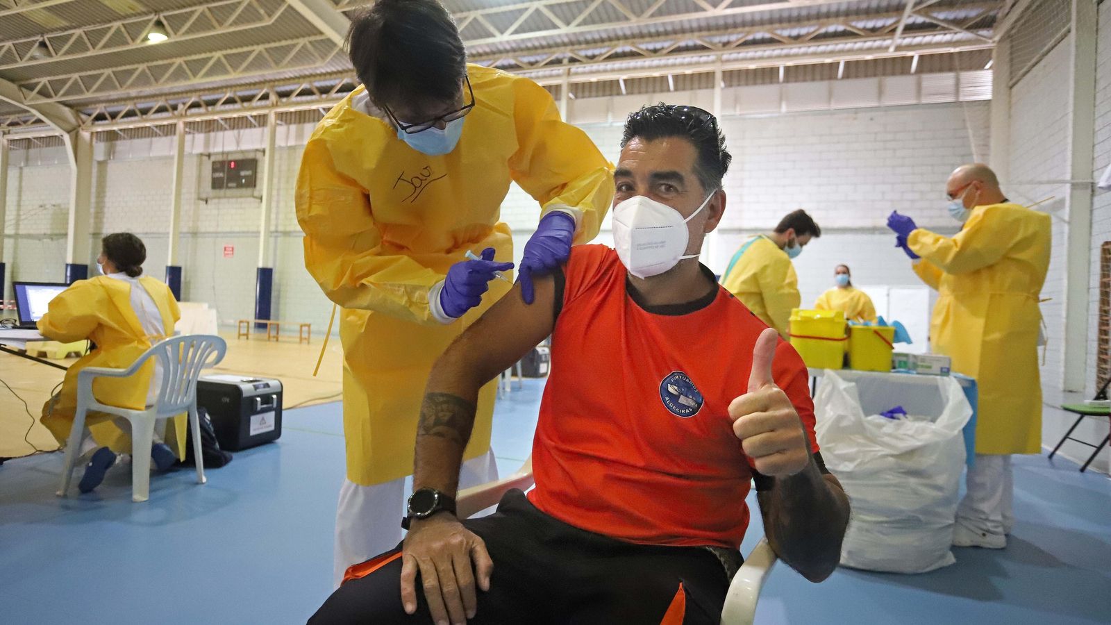 Vacunación de los estibadores en mayo de 2021