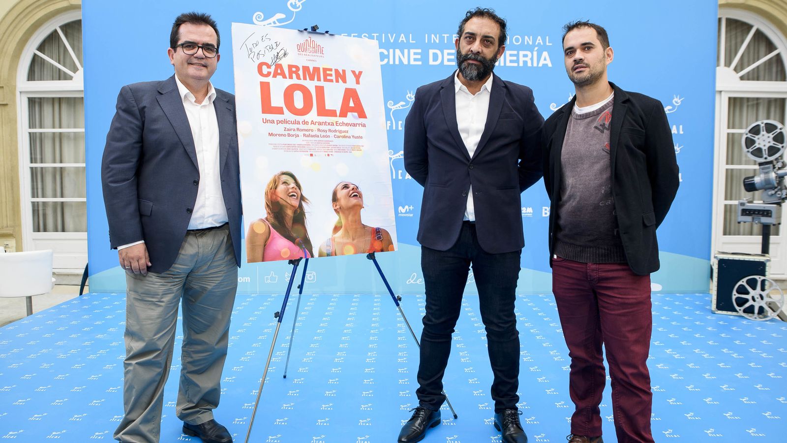 Presentación con el actor, el diputado y el director del Festival.