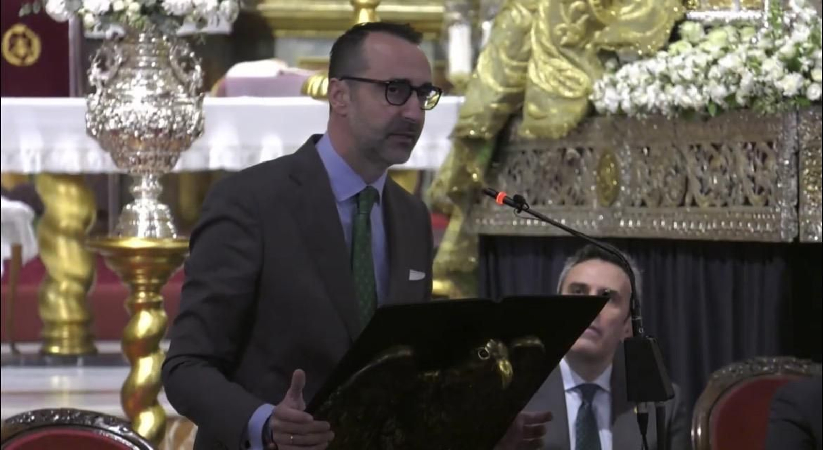 Antonio Cattoni pronunciando su pregón de la Esperanza