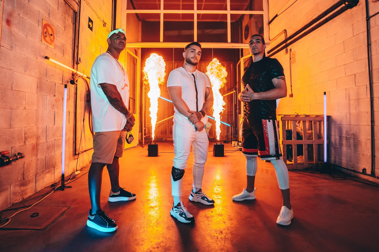 El almeriense Samuel junto a Henry Méndez y Pinto, que fuera portero del Barcelona.