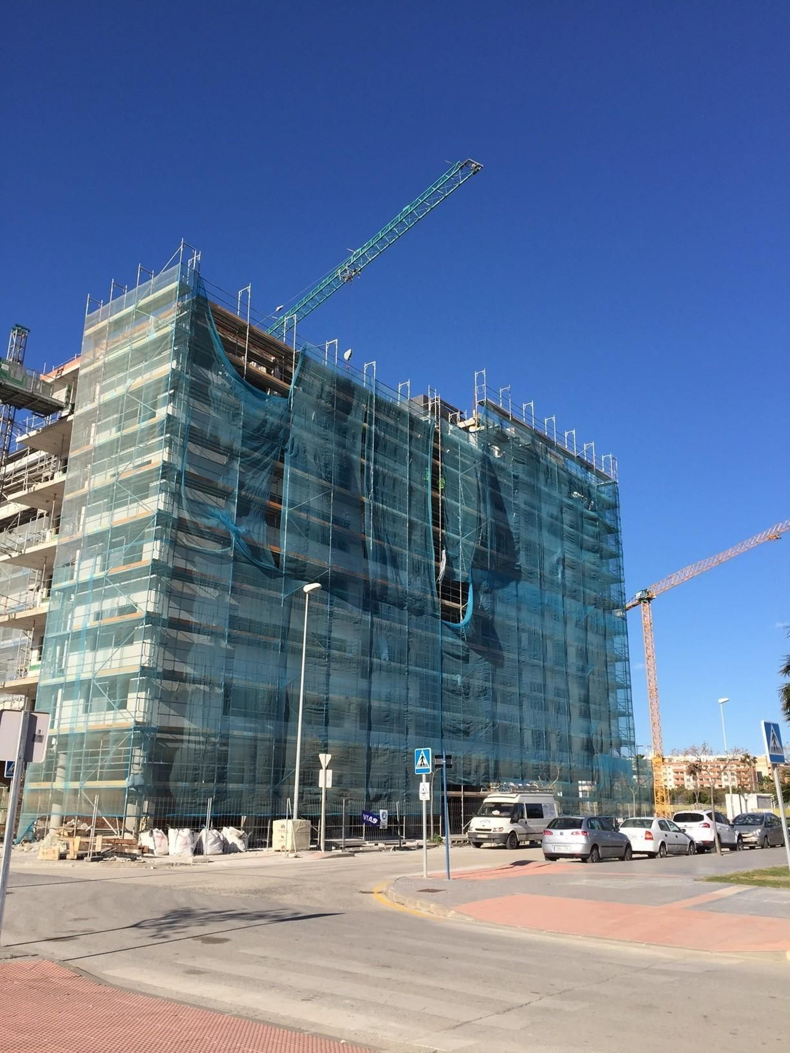 Un edificio en construcción en Málaga capital.