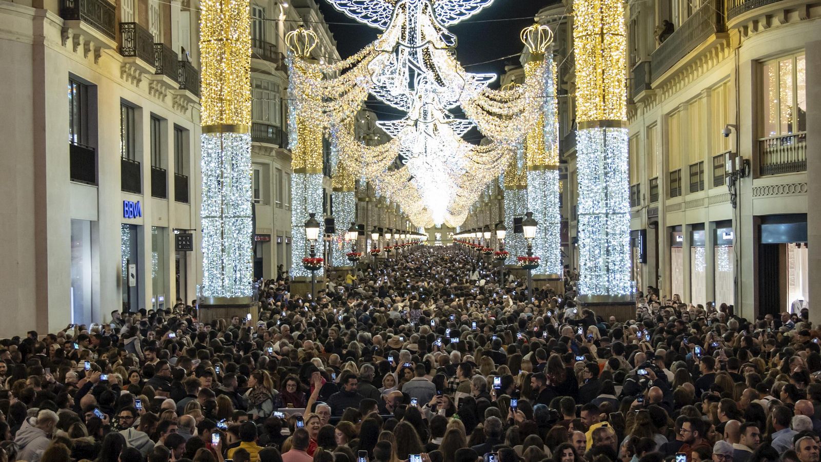 El alumbrado de la calle Larios de Málaga.