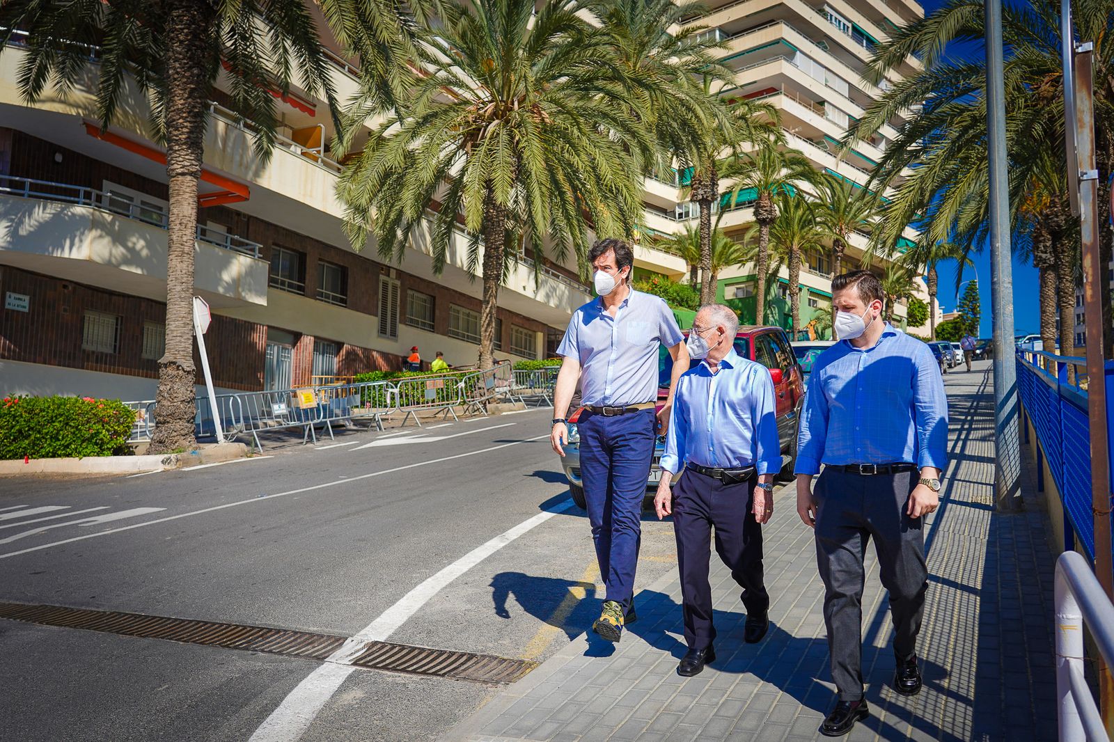Salvador, Amat y Llamas visitan la zona de las actuaciones.