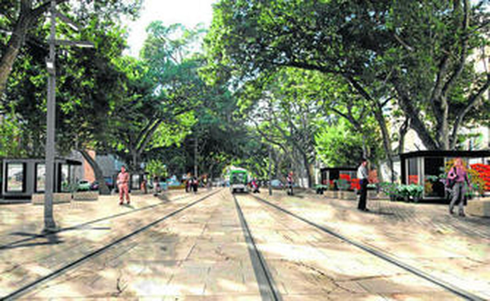 Recreación del paso del Metro por la Alameda.