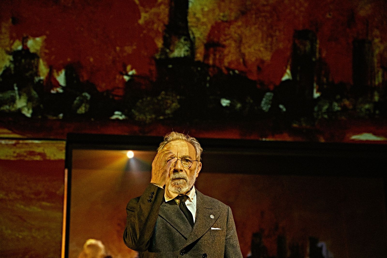 El actor onubense José Luis Gómez, caracterizado como Unamuno