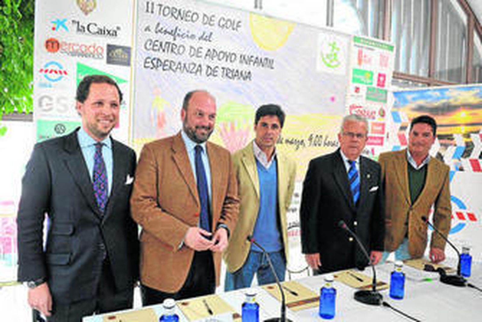 Carlos Rodríguez, Curro Pérez, Francisco Rivera, Juan Antonio Rodríguez y Antonio Bustos, en la presentación del evento.
