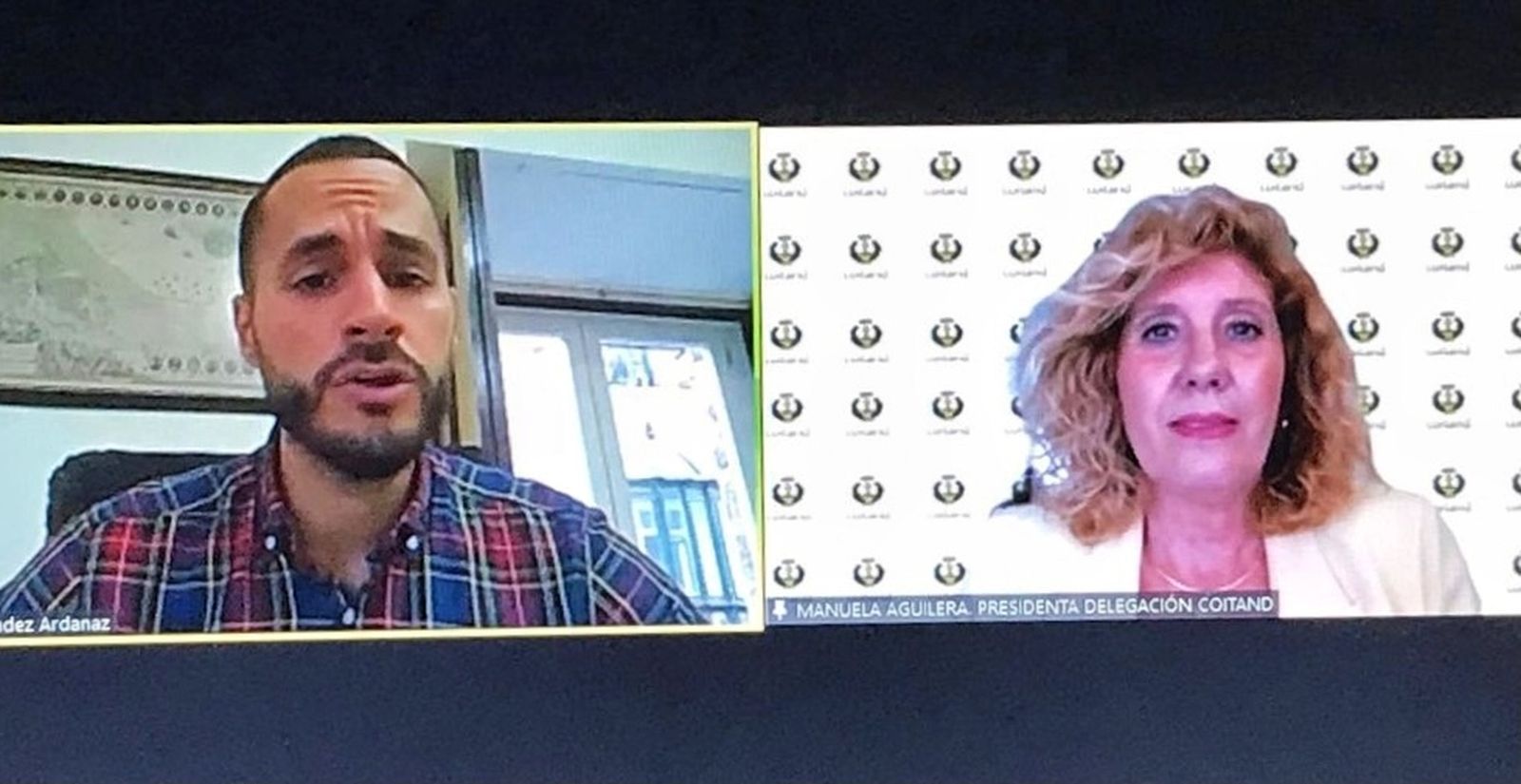 Mario Fernández Ardanaz, Vicepresidente Segundo de la Diputación de Cádiz y Diputado de Transición Ecológica y Desarrollo Urbano Sostenible y Manuela Aguilera Sánchez, Delegada de la Delegación de Cádiz del Colegio Oficial de Ingenieros Técnicos Agrícolas de Andalucía Occidental