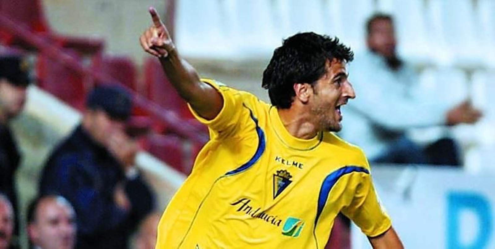 Iván Ania celebra su único gol con el Cádiz. Iván Ania celebra su único gol con el Cádiz.