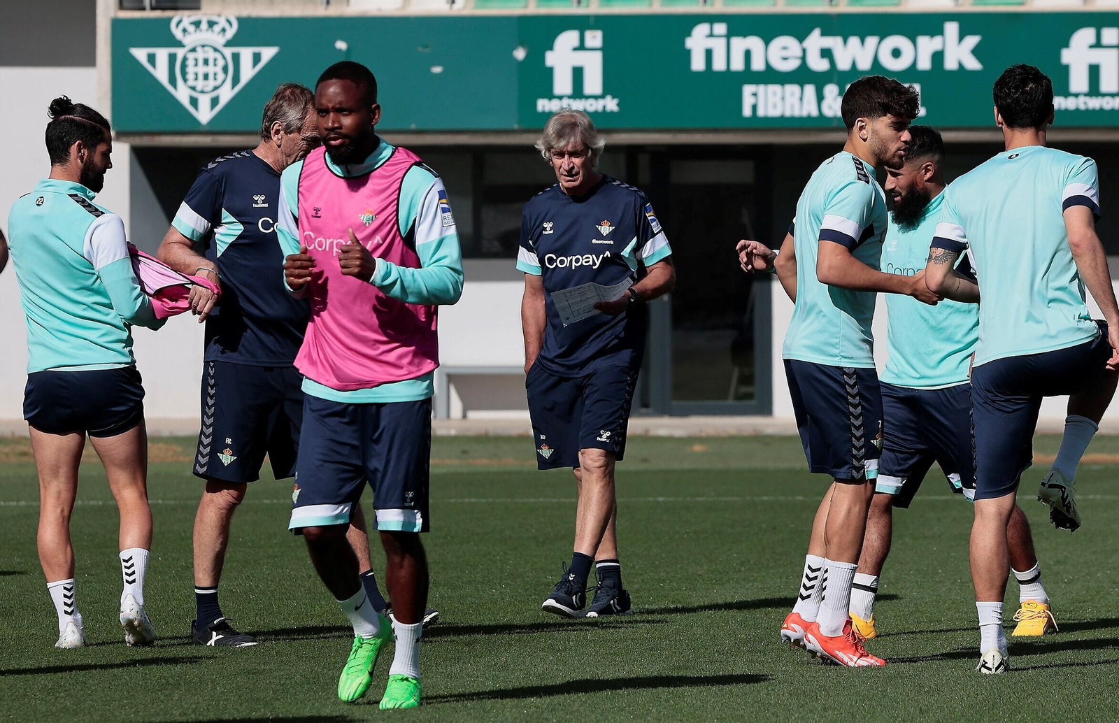 Pellegrini, en el entrenamiento de este viernes.