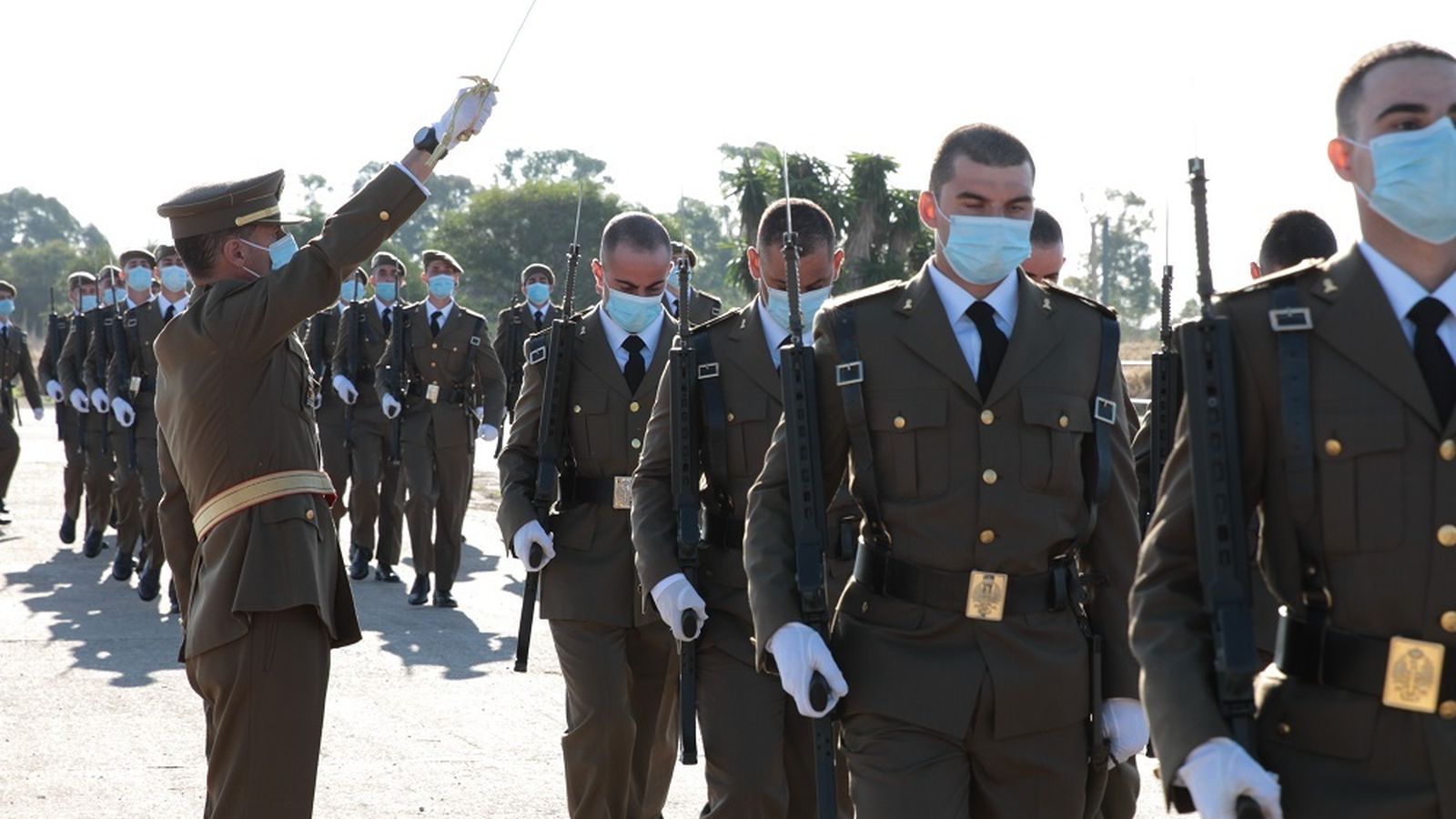 Un momento de la jura de bandera de los alumnos del primer ciclo de 2020.