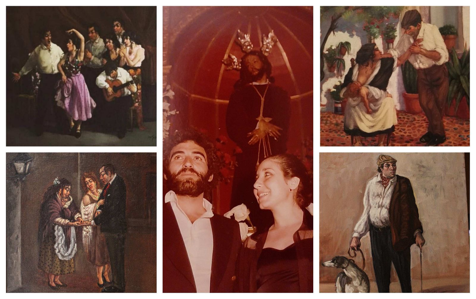 Una imagen de Juan Grande y sus pinturas.