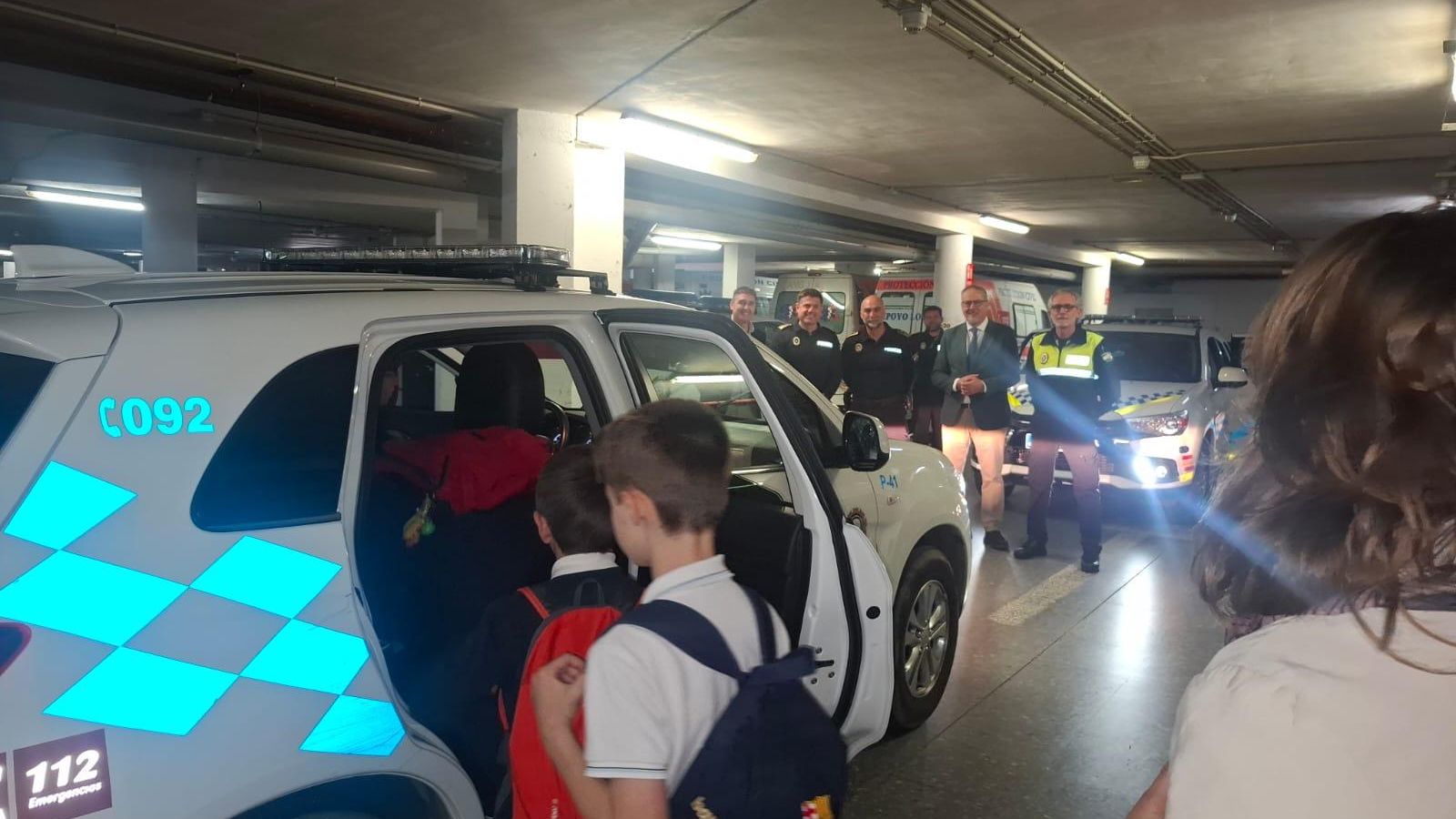 Niños durante uno de los talleres de Seguridad Vial impartidos por la Policía Local de Huelva.