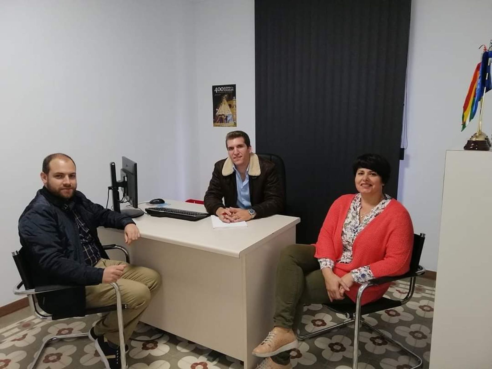 Valentín Martín, alcalde de Fondón, José Manuel Montero, alcalde de Fuente Victoria, y Rosa Ginés, teniente alcalde de Fuente Victoria.
