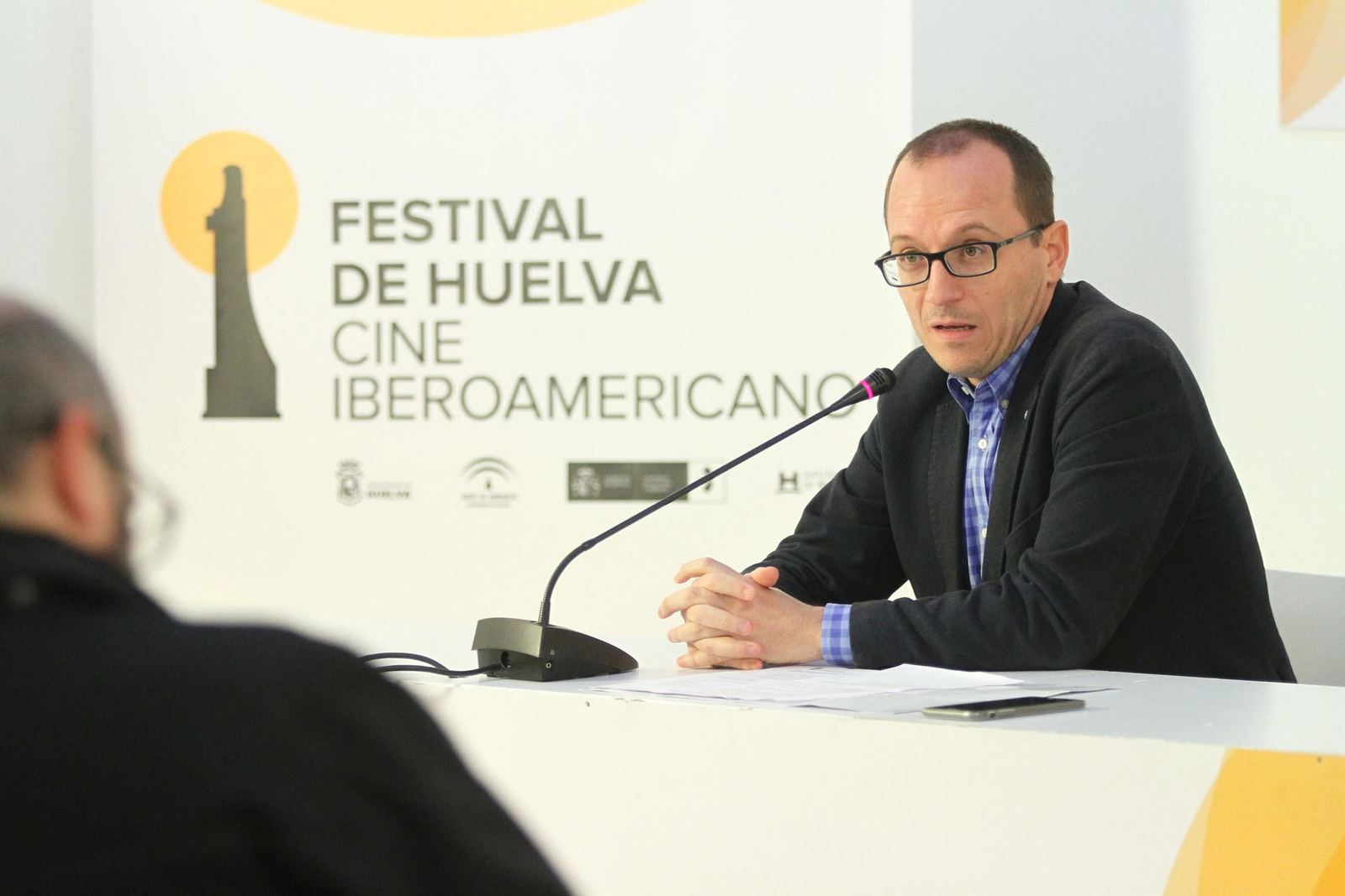 El director del Festival, Manuel H. Martín, durante su comparecencia para hacer balance.