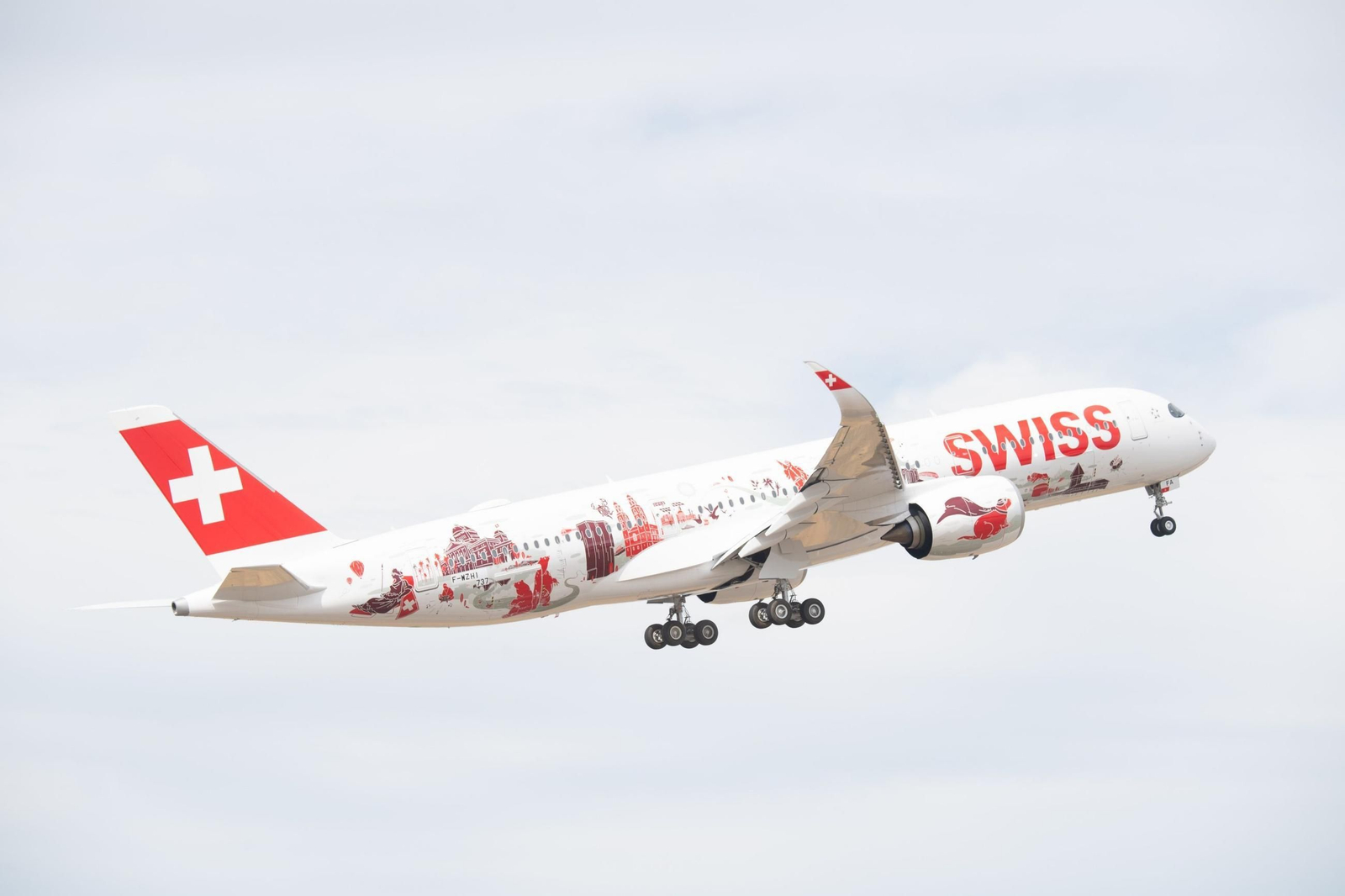 Un Airbus A350-900 de la compañías Swiss.
