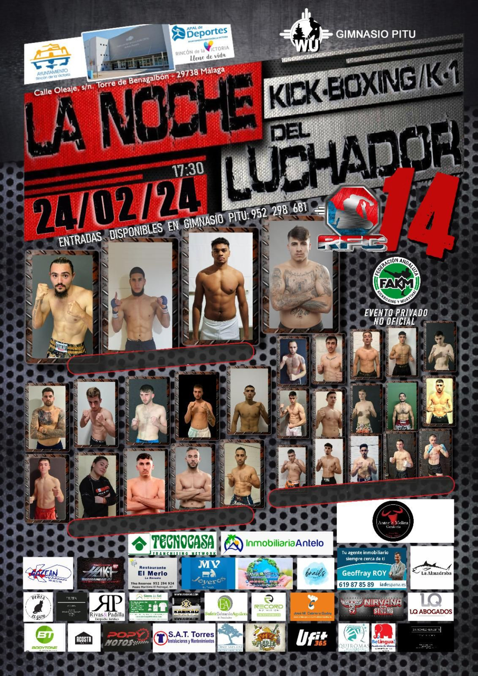 Cartel de la XIV Edición de la Noche del Luchador en Rincón de la Victoria Cartel de la XIV Edición de la Noche del Luchador en Rincón de la Victoria