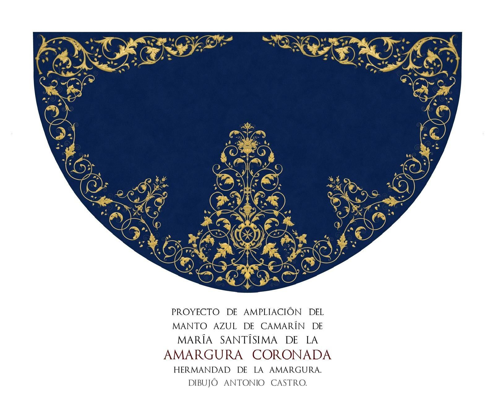 El manto azul que será enriquecido para los actos del tricentenario en San Juan de la Palma