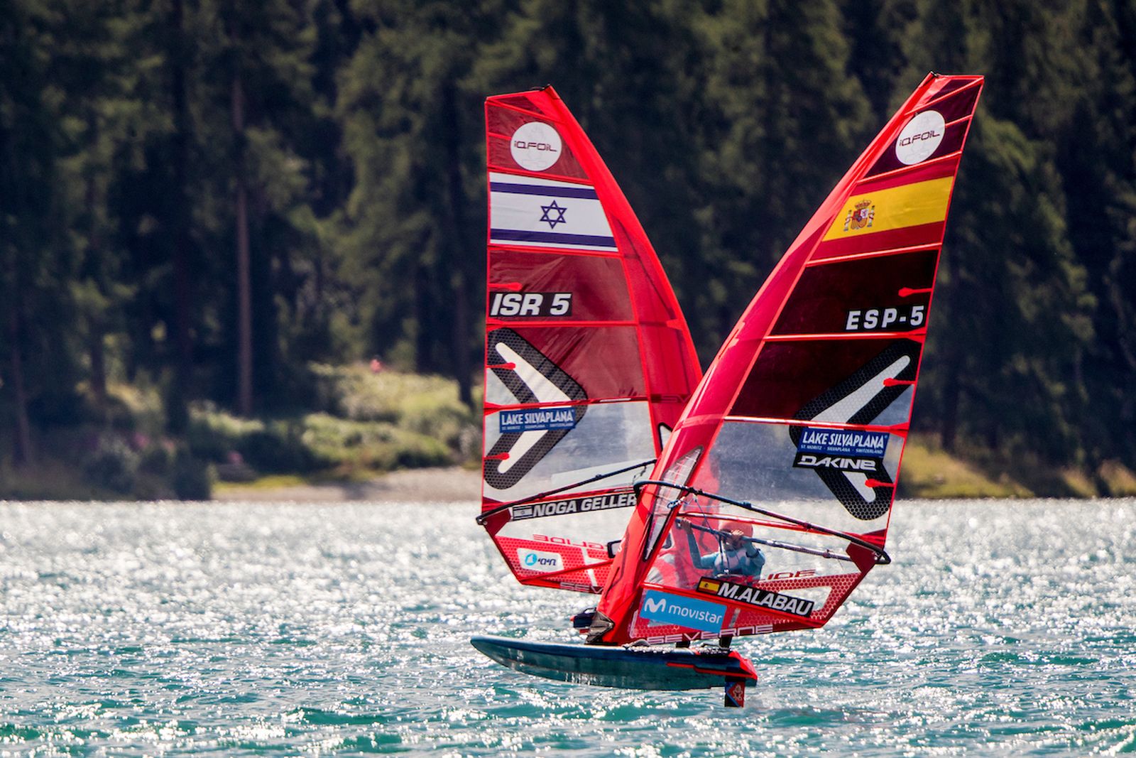 Marina Alabau, durante una de las regatas del Europeo en Silvaplana.