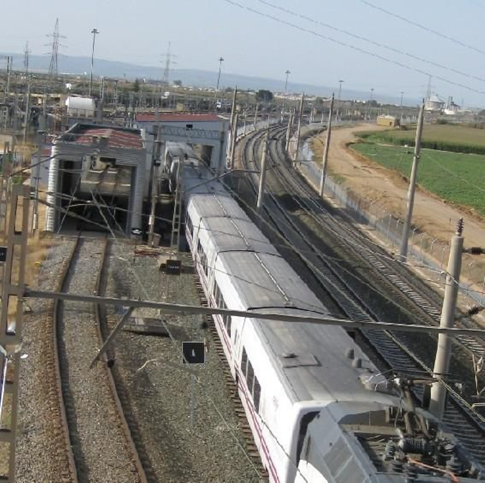 El intercambiador de ancho de vía de Majarabique (Sevilla), donde ha habido problemas en distintos días.