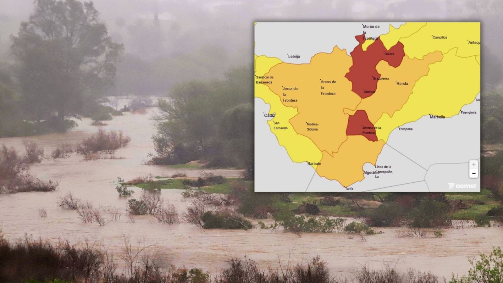 La preocupación en Jimena se incrementa ante la alerta roja decretada para este miércoles, 4 de febrero, por la Agencia Estatal de Meteorología (Aemet).
