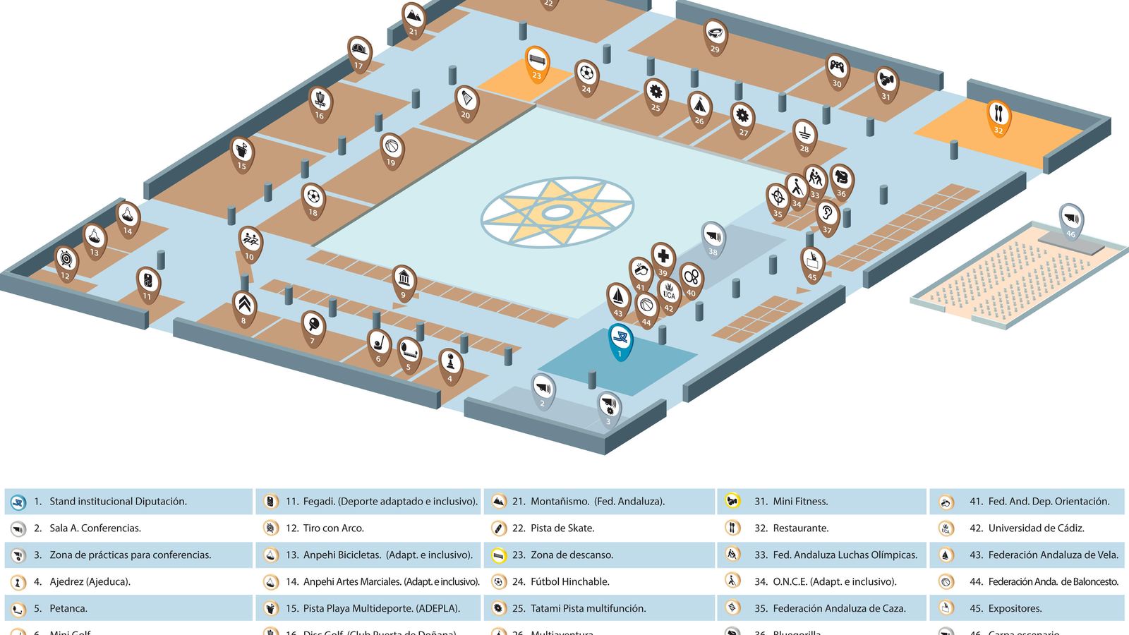 Plano de la Feria del Deporte.