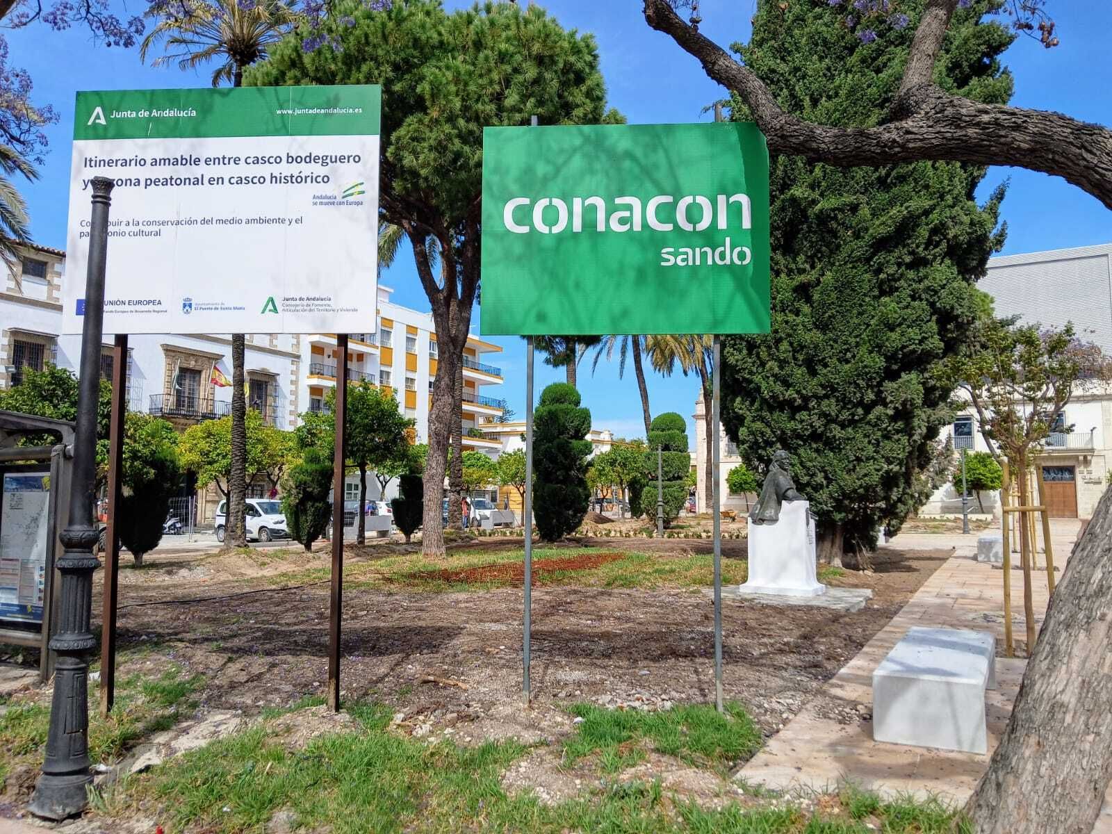 Las imágenes de la reforma de la plaza de El Polvorista, en El Puerto de Santa María