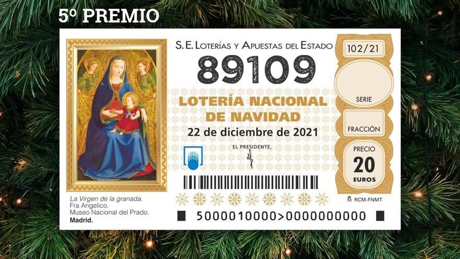 El 89109, último quinto premio, vendido en Granada.