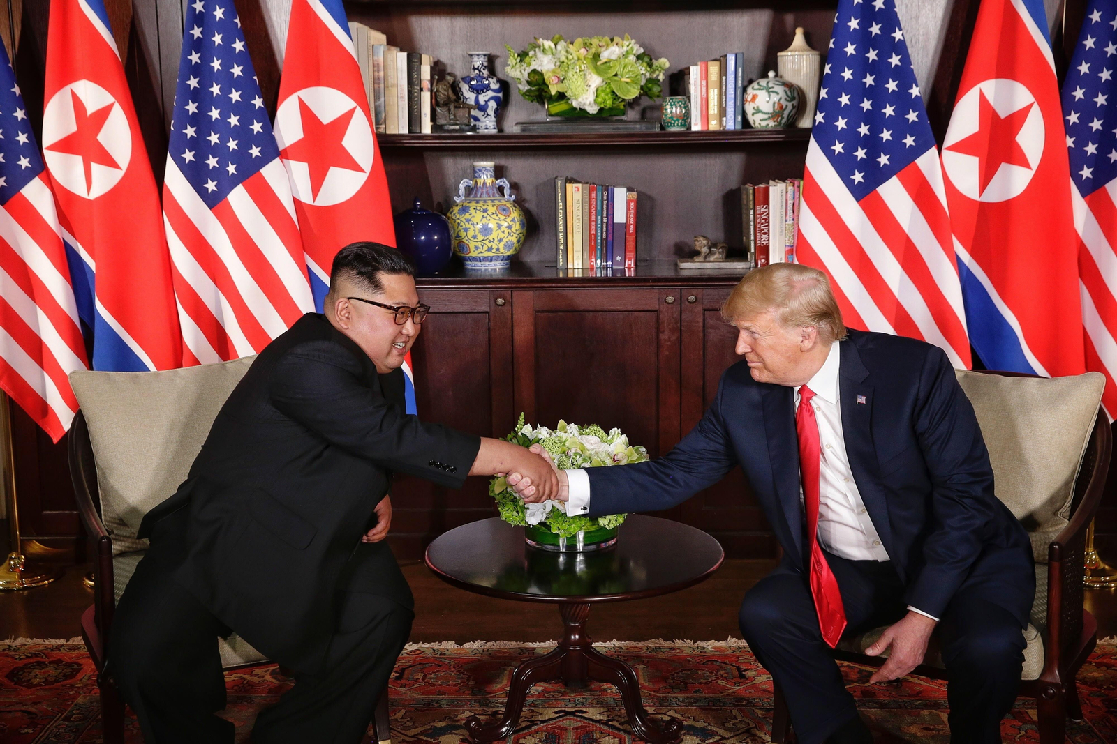 Las imágenes del encuentro entre Kim Jong-un y Trump
