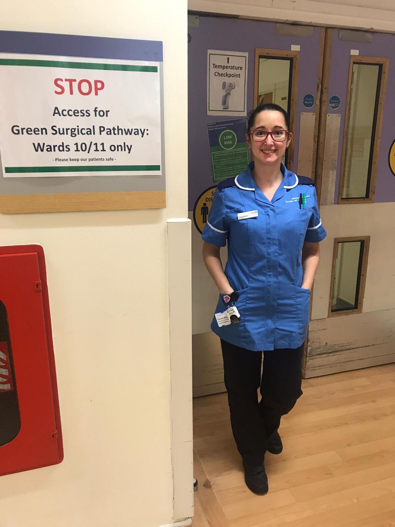 Tamara Braza en el Hospital de Coventry