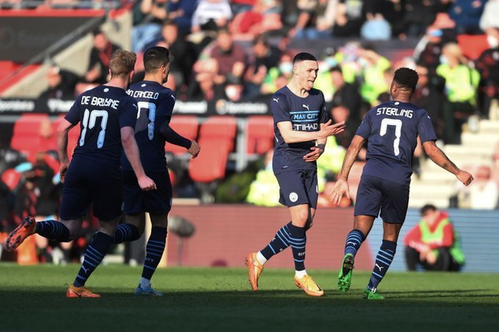 El City celebra un gol en el partido con el que se clasificaron para semifinales
