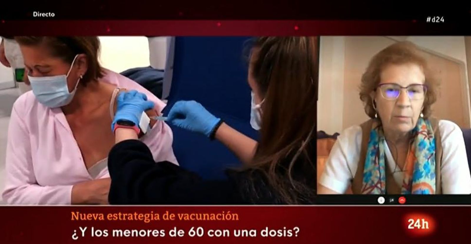 Margarita del Val, durante su entrevista en el Canal 24 horas