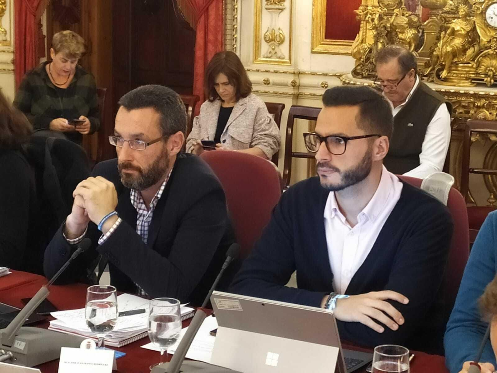 Juan Franco y Mario Fernández, en el pleno de la Diputación