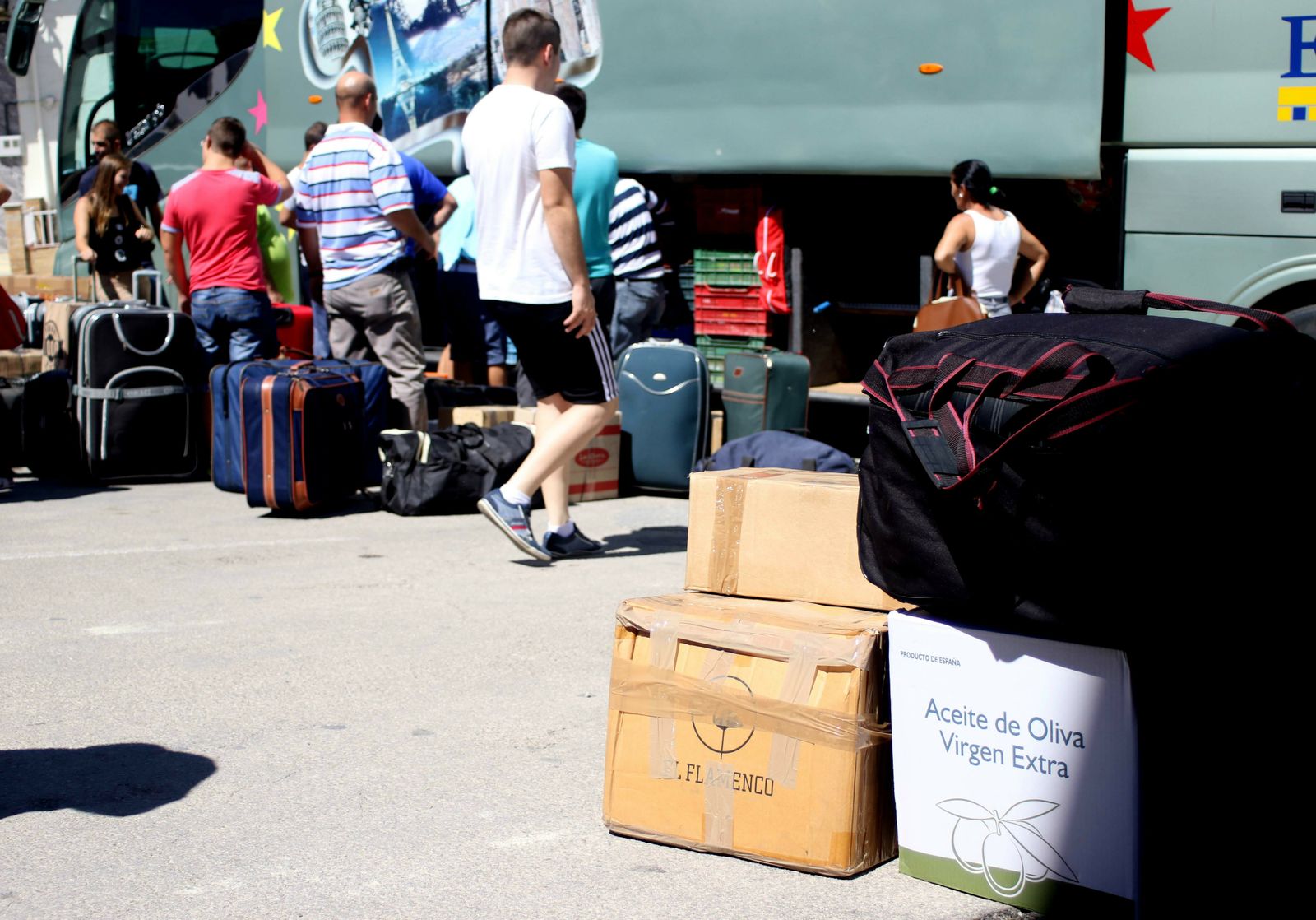 Salida de emigrantes para la vendimia.