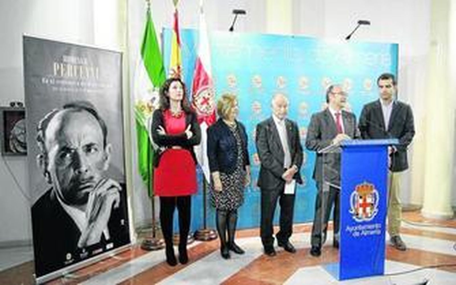 María Vázquez, María Dolores Durán, Gabriel Amat, Luis Rogelio Rodríguez y Ramón Fernández-Pacheco, ayer en el CAMA.