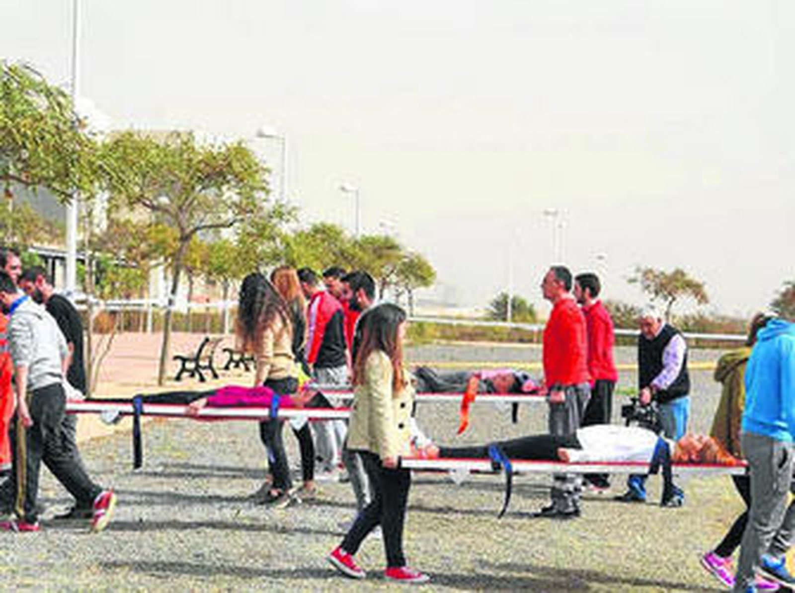 Uno de los simulacros desarrollados en la Universidad.