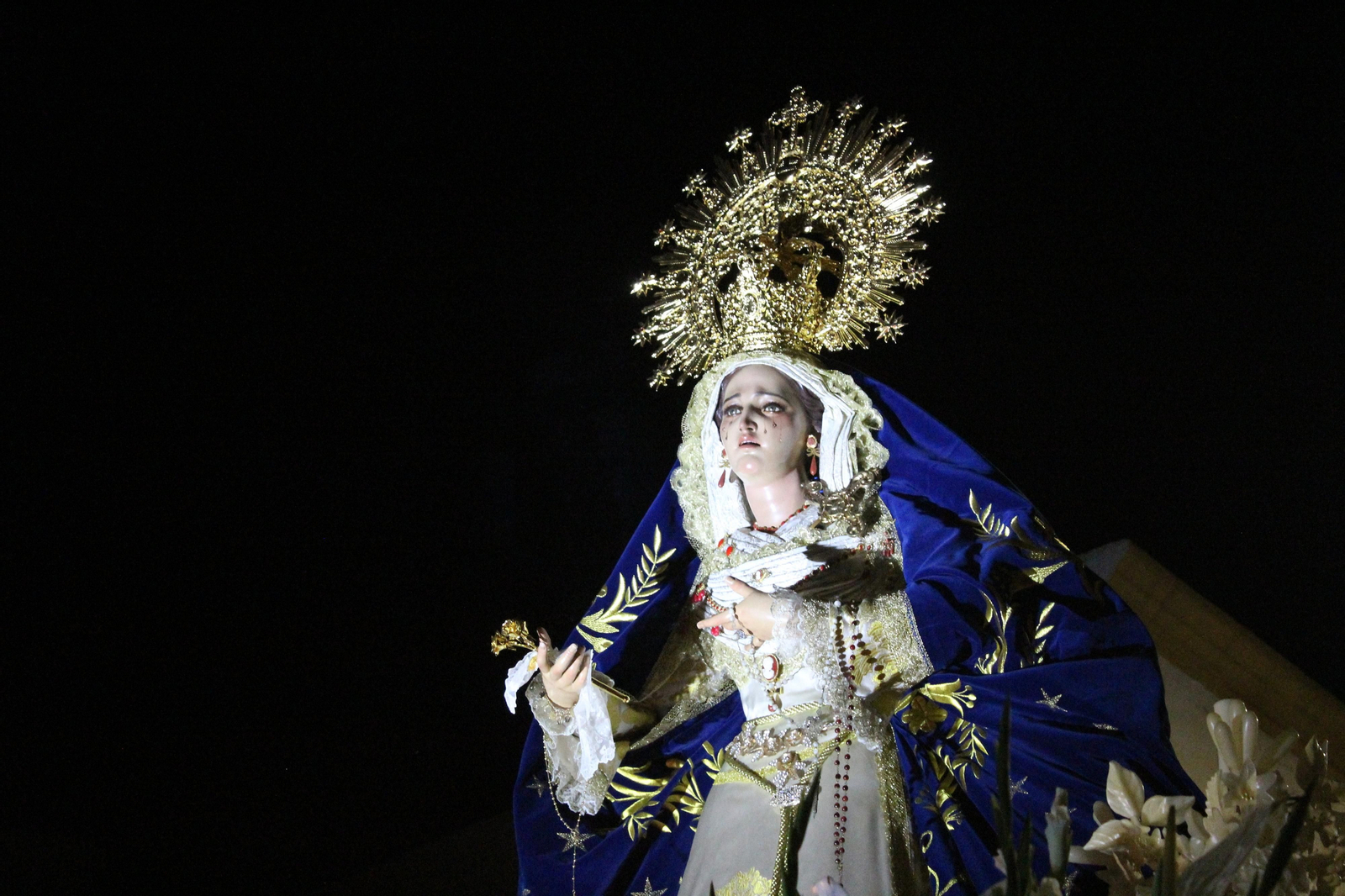 La Virgen de la Pureza de Vera este Miércoles Santo en procesión.