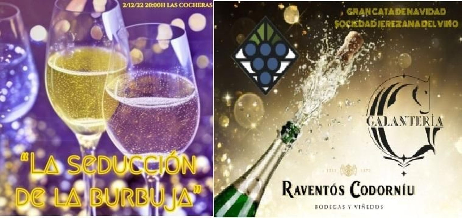 Cartel de la tradicional cata de Navidad de la Sociedad Jerezana del Vino.