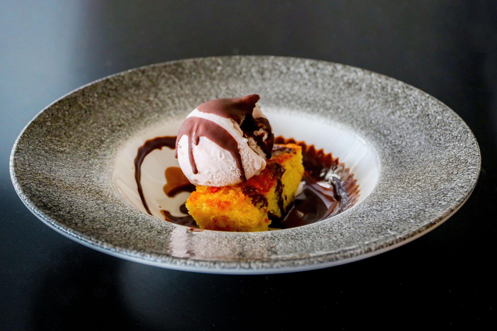 El postre elaborado por el restaurante La Mirilla.