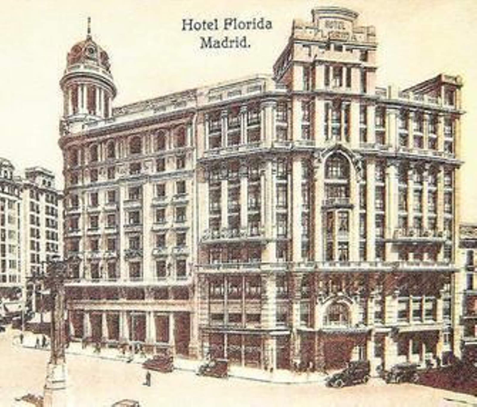 Estampa del madrileño Hotel Florida en los años 30.