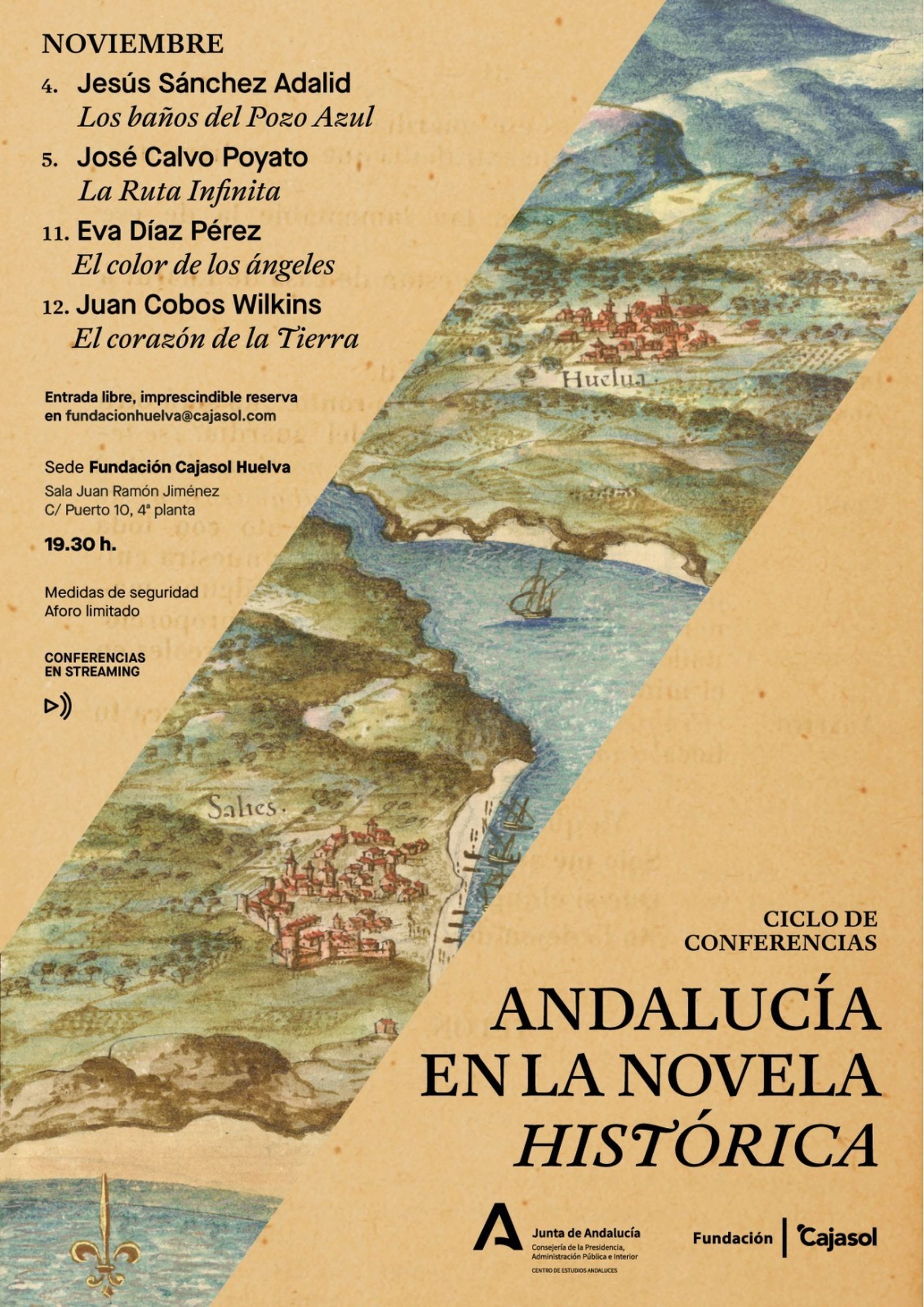 Cartel del ciclo de conferencias ‘Andalucía en la novela histórica’.