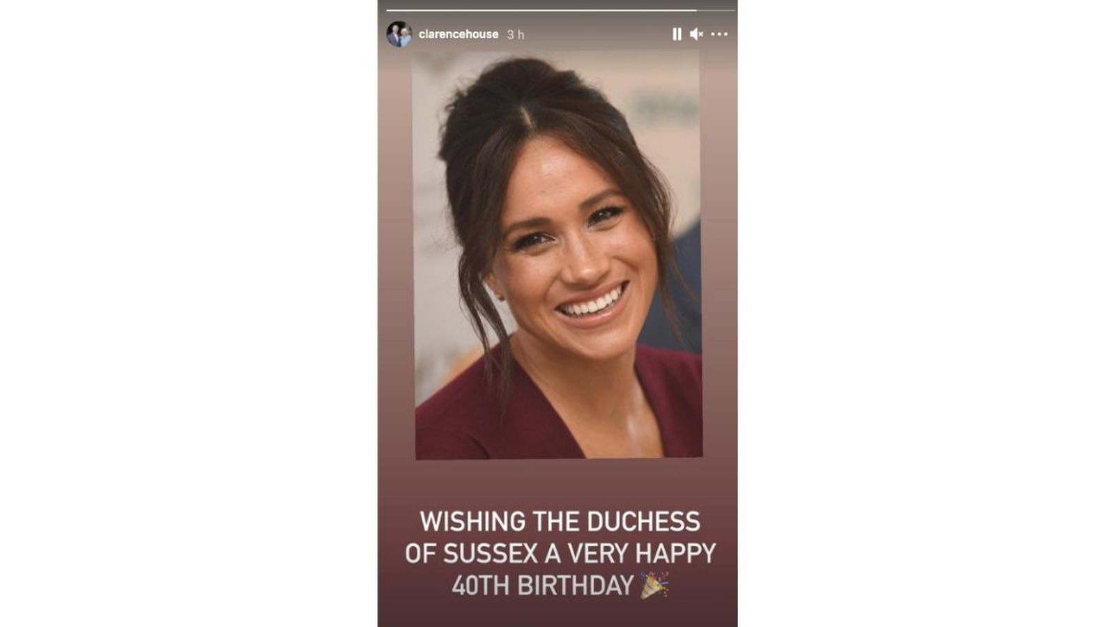 Felicitación a Meghan Markle por la Clarence House. / INSTAGRAM