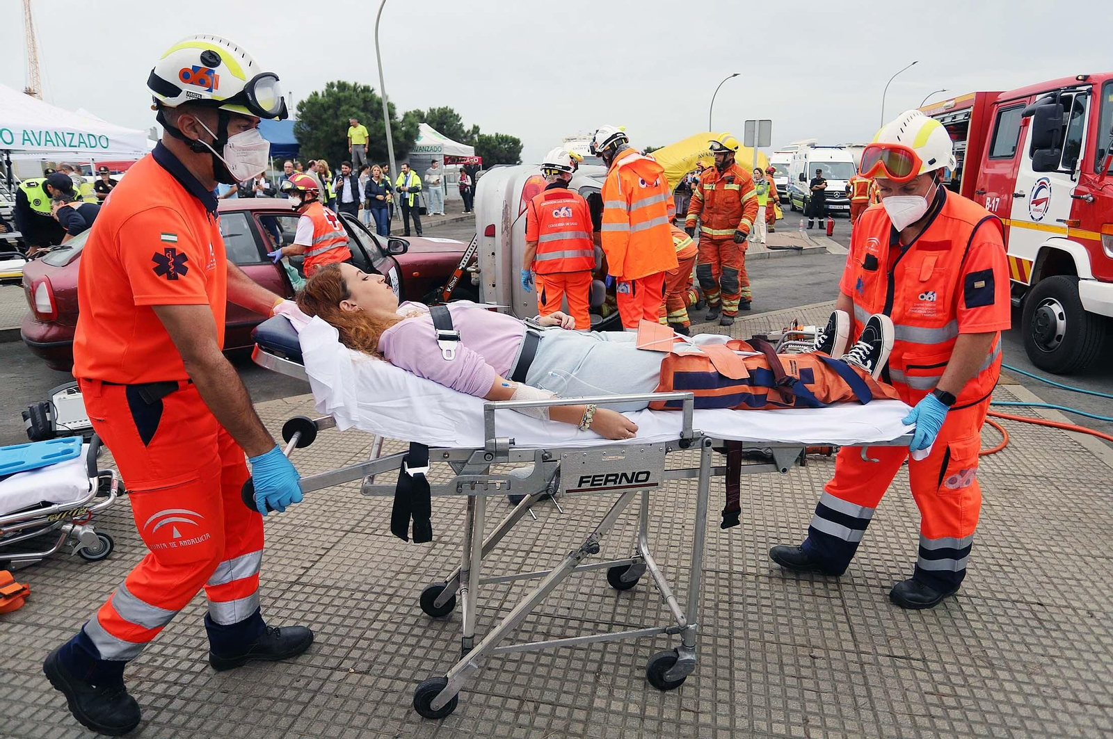 Simulacro de accidente en el Puerto de Huelva dentro del ejercicio regional RespuestA22, en imágenes