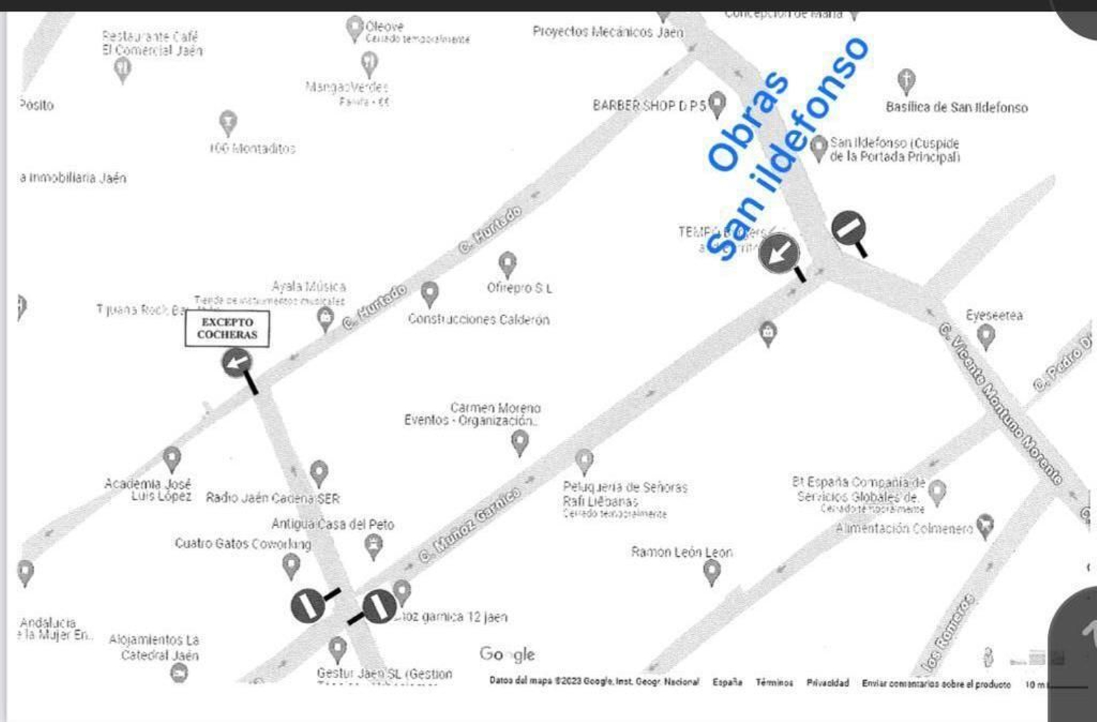 Plano con los cambios de circulación.