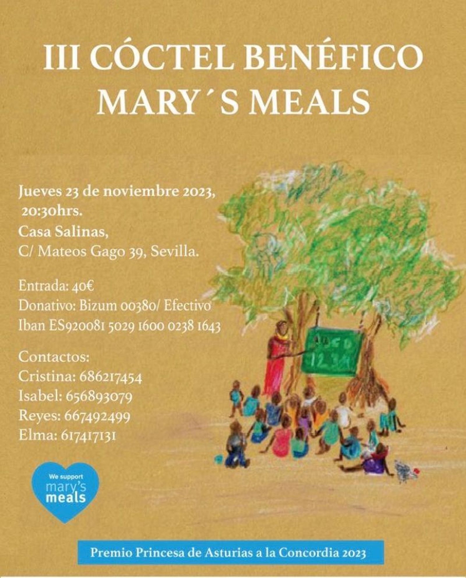 Cartel del cóctel benéfico